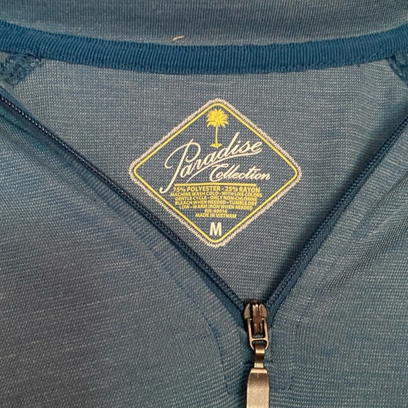 Men’s Blue Quarter Zip Paradise Collection Medium - Picture 2 of 3